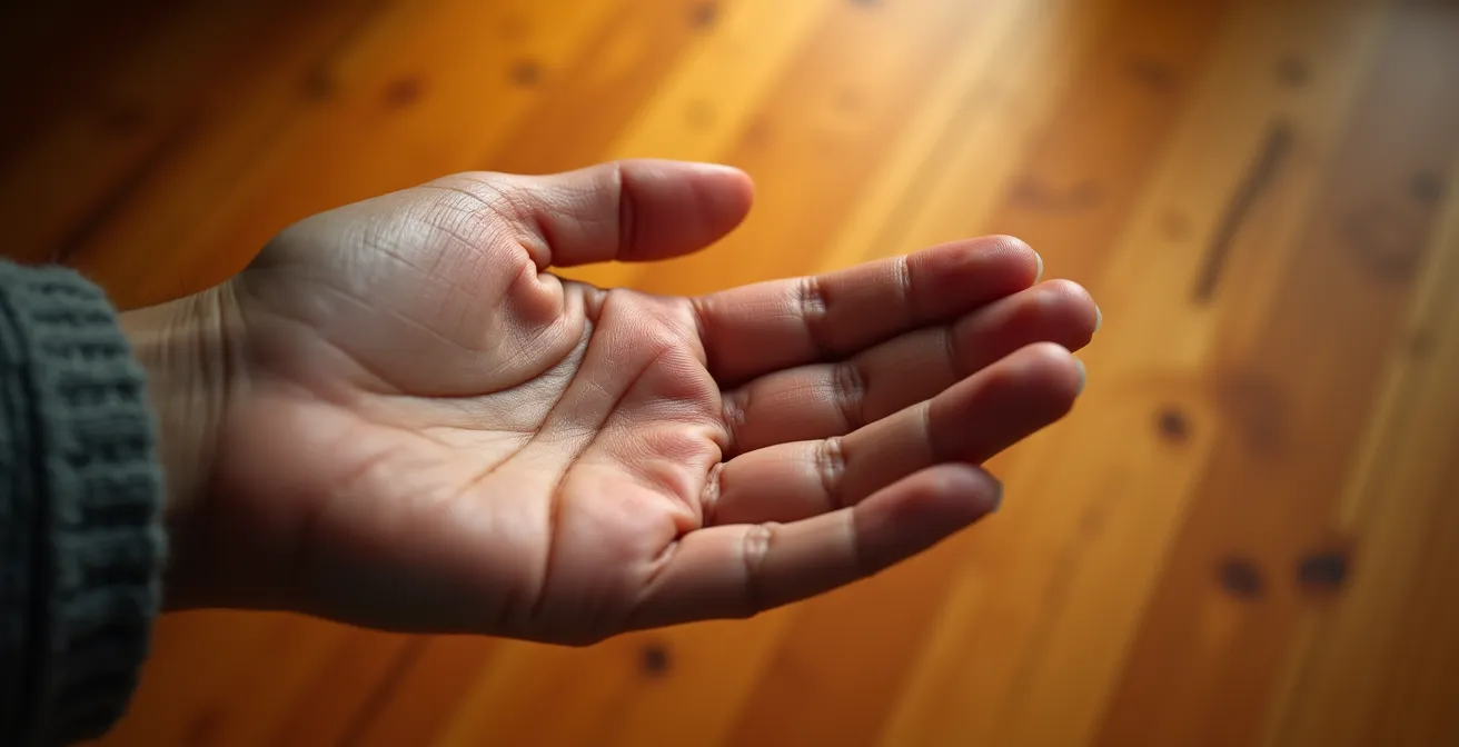 Détail d'une main ouverte symbolisant le repos et la régénération